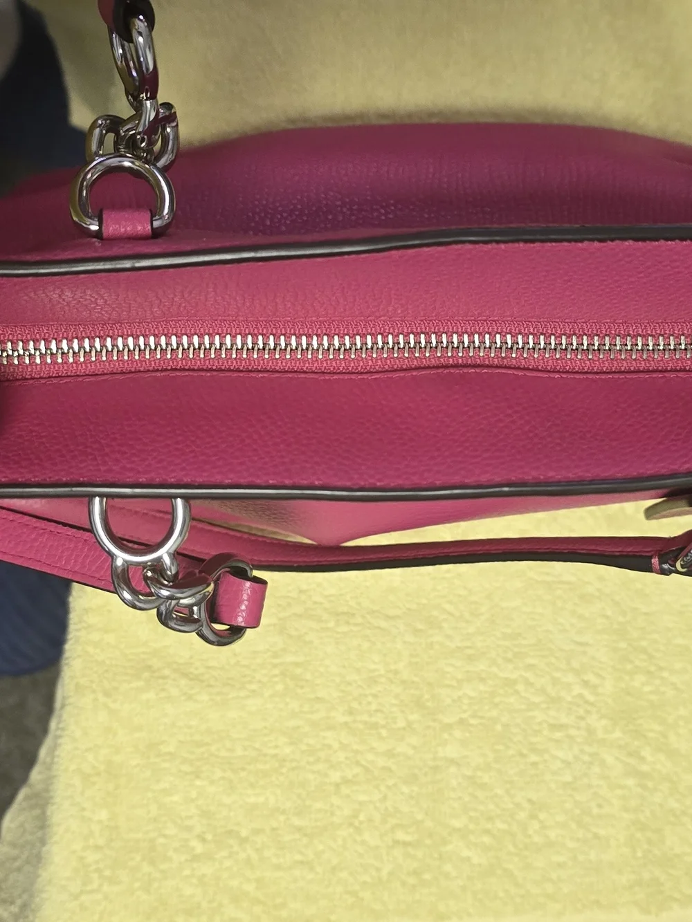 Coach Small Tote Dahlia Pink Pebbled LeatherBag W Dust Bag